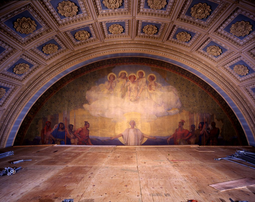 mural during conservation